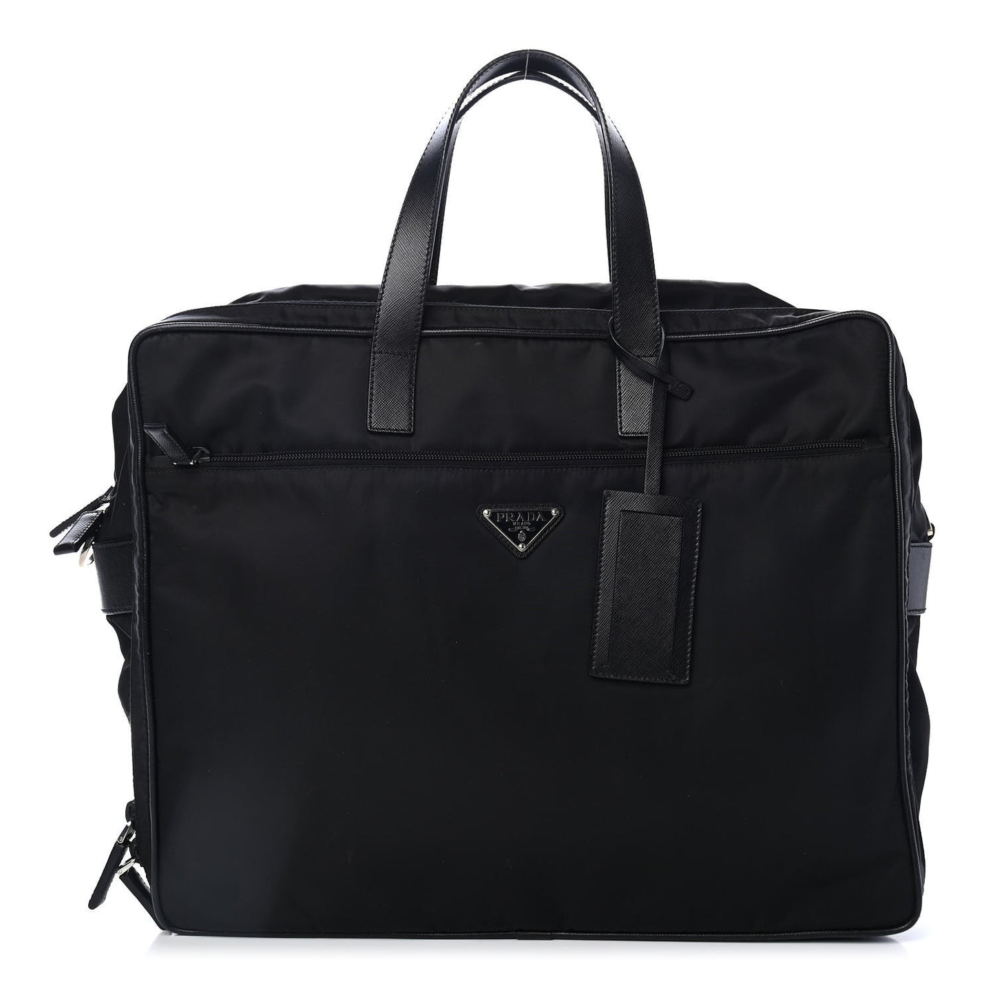 Tessuto Nylon Saffiano Briefcase Black