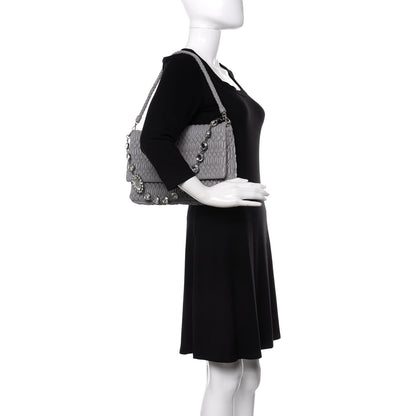 Miu Miu Nappa Matelasse Crystal Flap Clutch Pomice 2 of 10