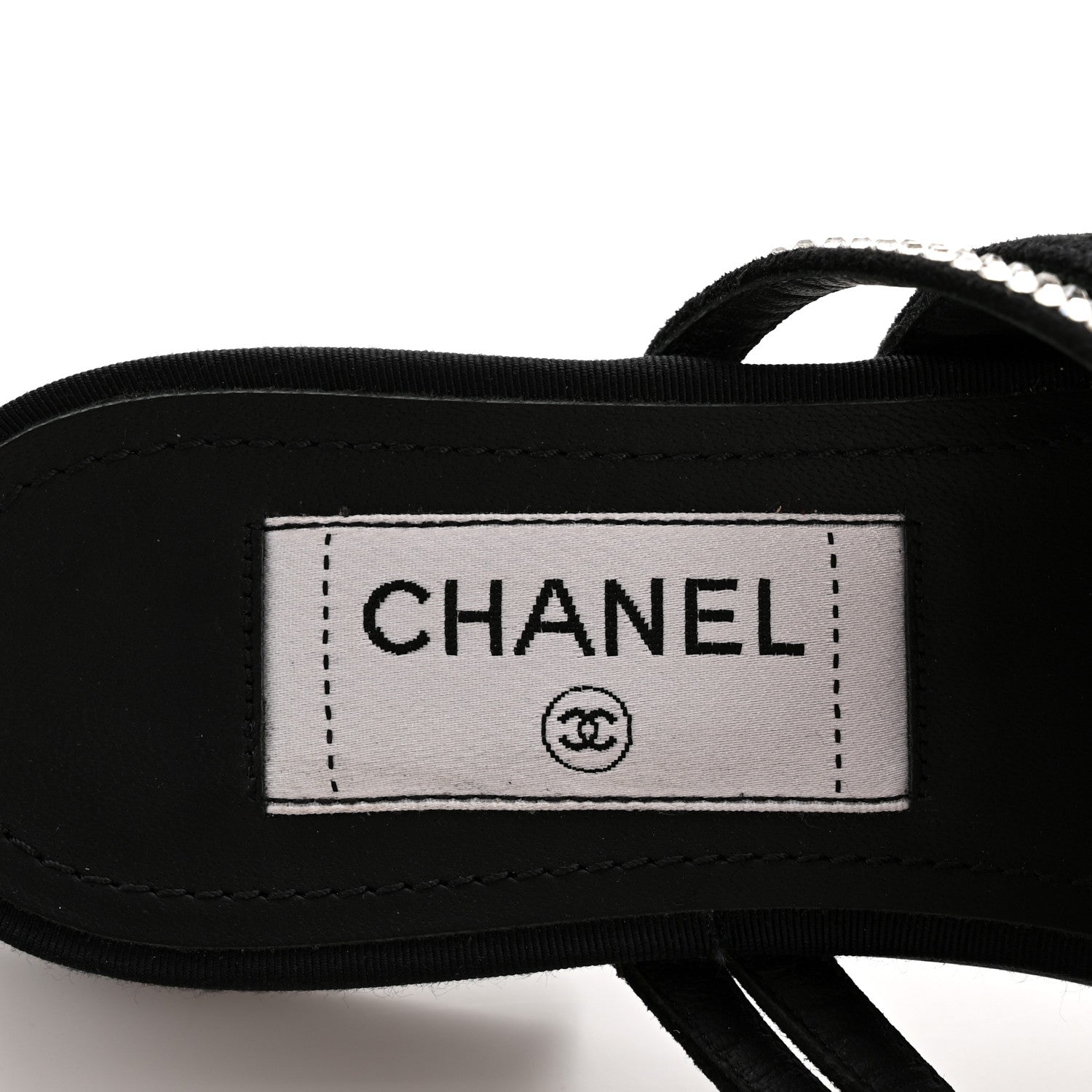 Chanel Suede Calfskin Strass Star Sandals 37 Black 8 of 11