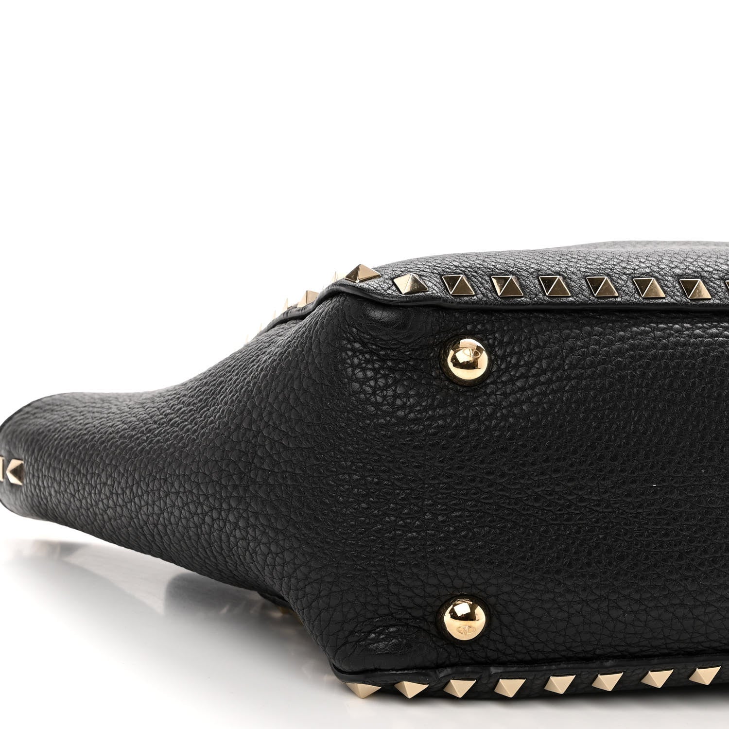 Valentino Garavani Grained Calfskin Small Rockstud Tote Black 9 of 9