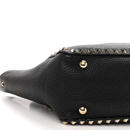 Valentino Garavani Grained Calfskin Small Rockstud Tote Black 9 of 9