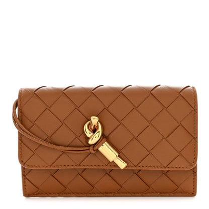 Bottega Veneta Nappa Intrecciato Andiamo Flap Wallet Cognac 1 of 8