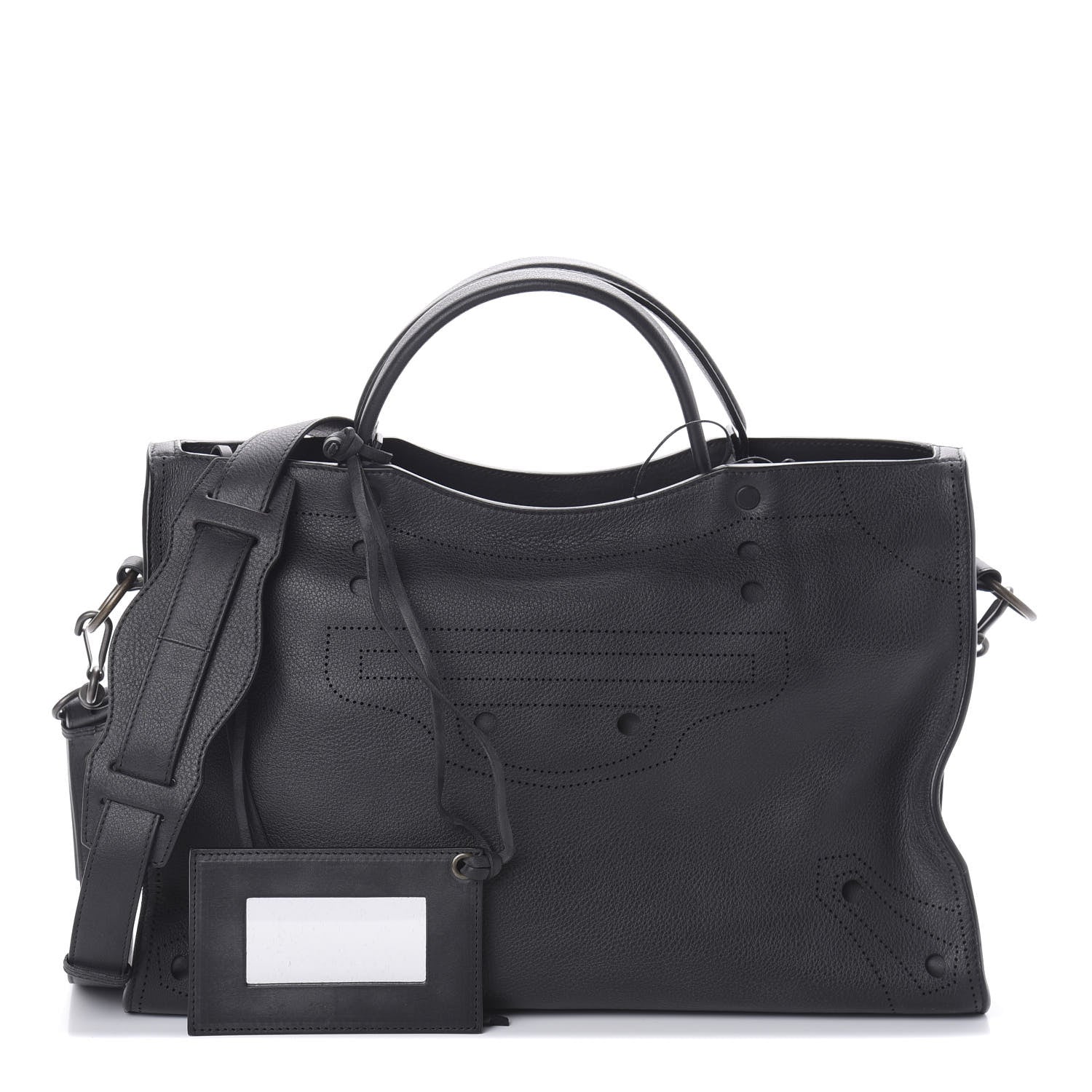 Balenciaga Veau Grana Perforated Blackout Hardware City Black 1 of 9