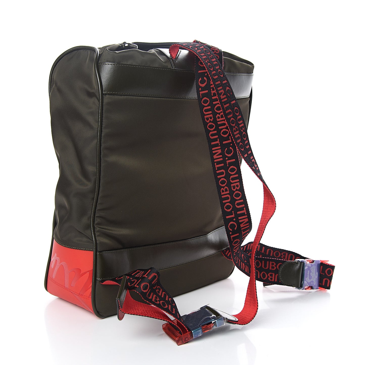 Nylon Calfskin Hop'n Zip Backpack Dark Green