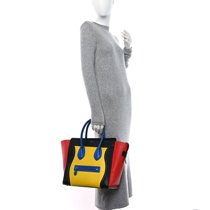 Celine Smooth Calfskin Mini Tri-Color Luggage Sunflower 3 of 17