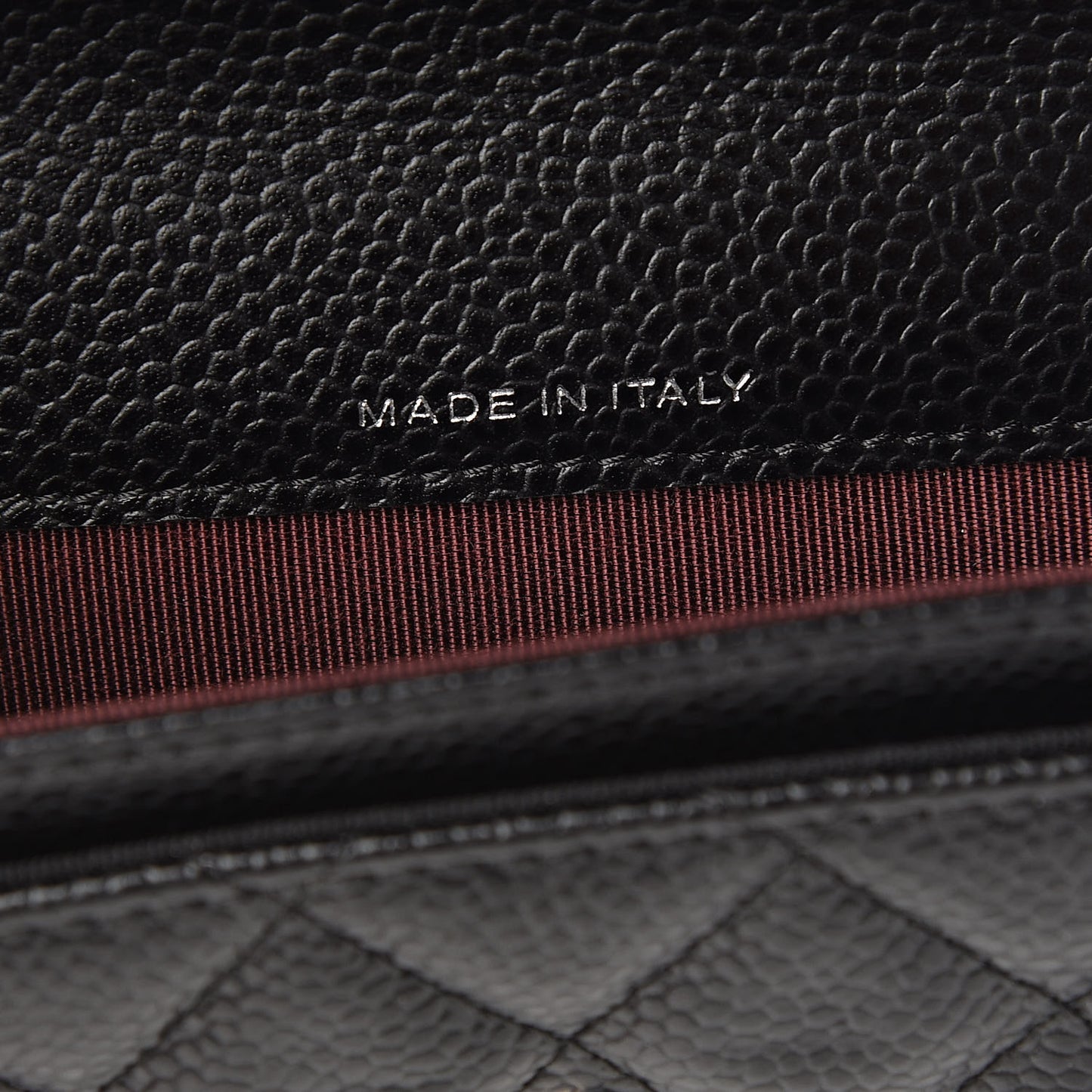 Caviar Quilted Flap Card Holder Black