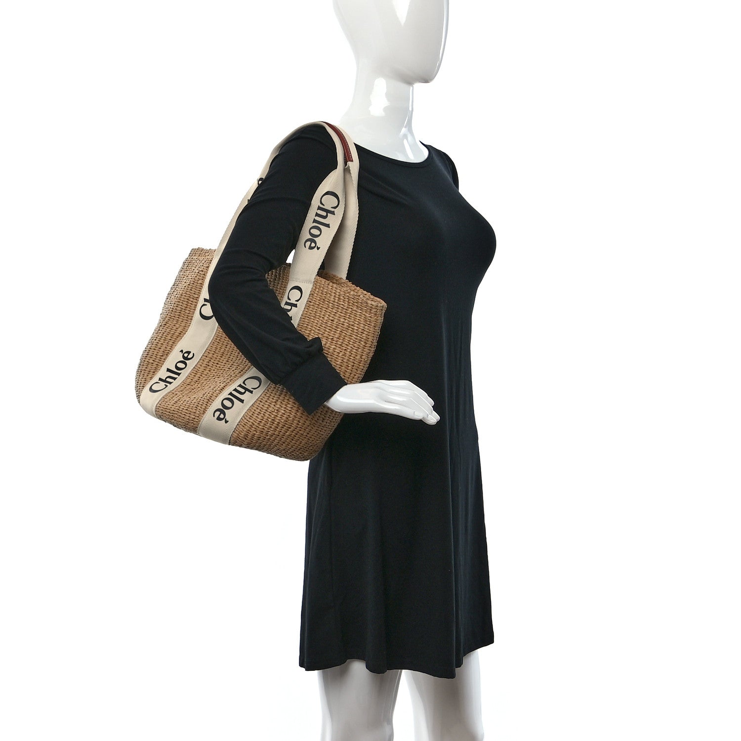 Chloe Raffia Large Woody Tote White 2 of 8