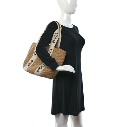 Chloe Raffia Large Woody Tote White 2 of 8