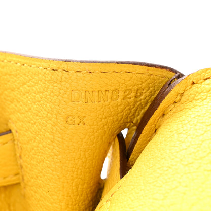 Hermes Taurillon Novillo Birkin 25 Jaune De Naples 7 of 12