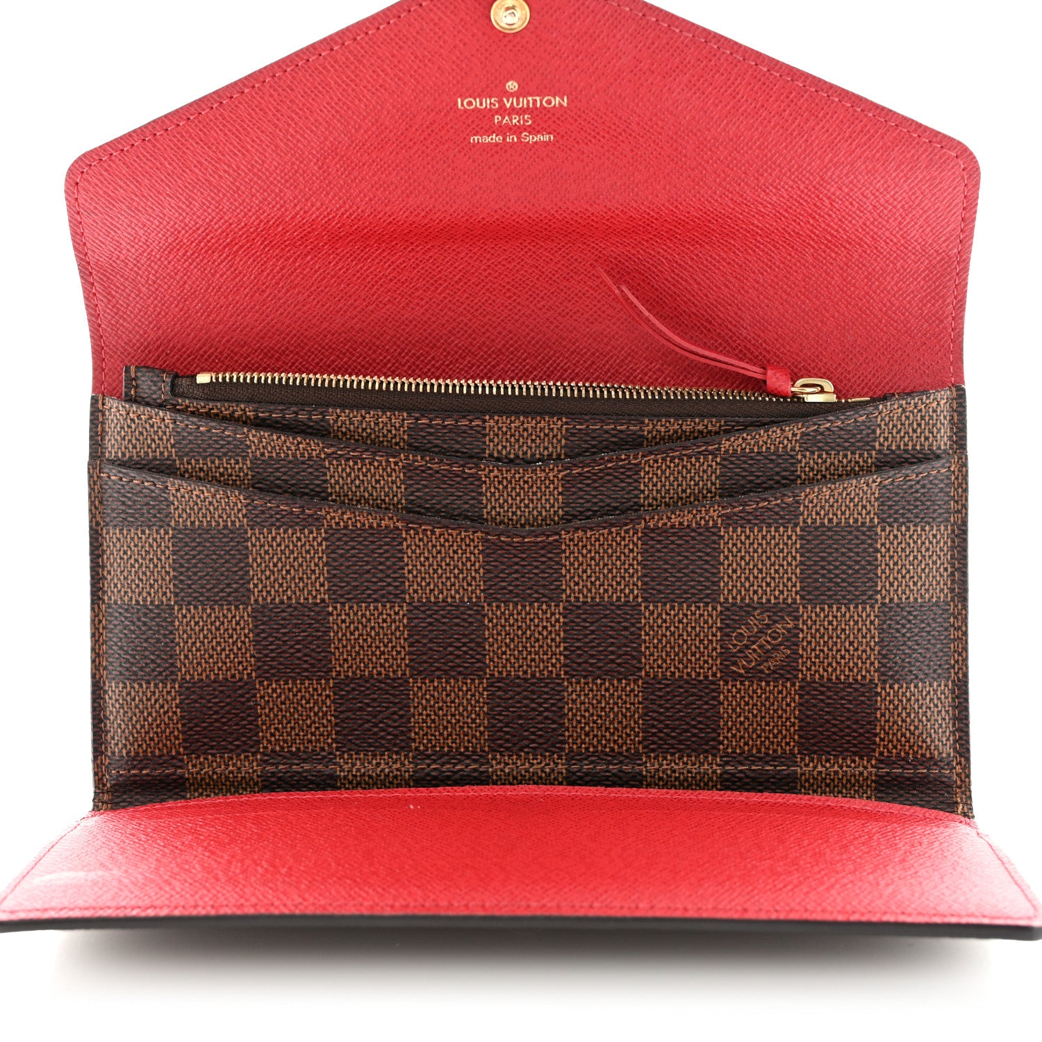 Louis Vuitton Damier Ebene Josephine Wallet Red 6 of 15