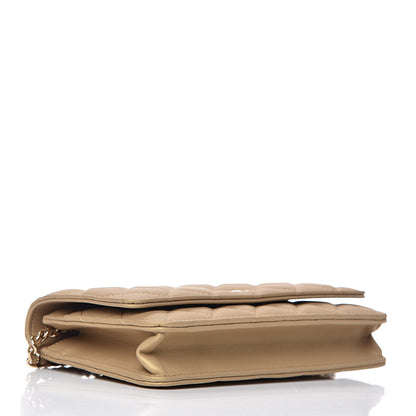Chanel Metallic Lambskin Quilted Wallet On Chain WOC Gold 4 of 12