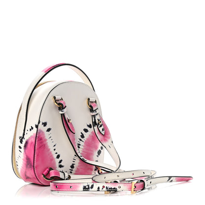 Prada Saffiano Lux Tie Dye Print Mini Odette Backpack White Pink Black 2 of 7