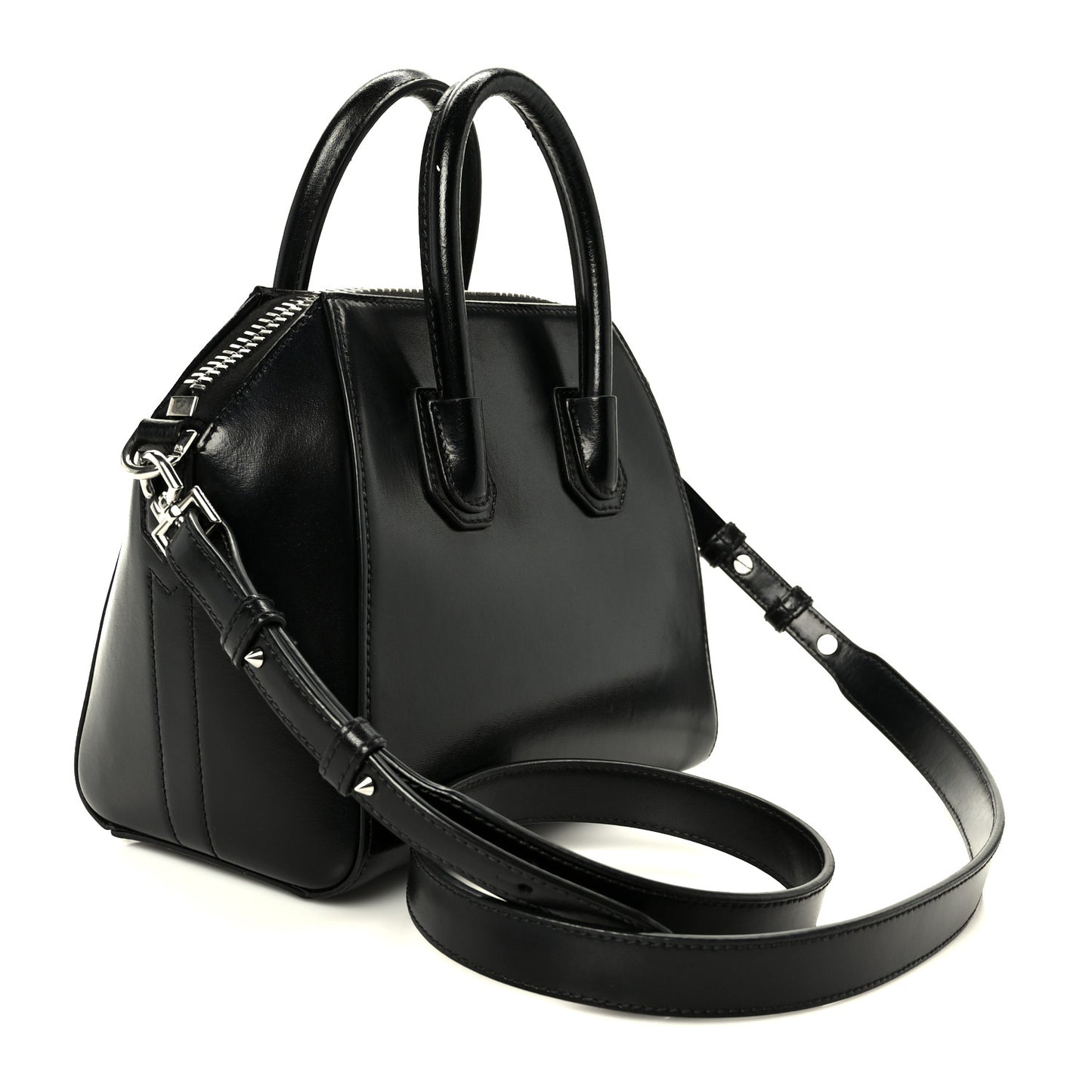 Shiny Lord Calfskin Mini Antigona Black