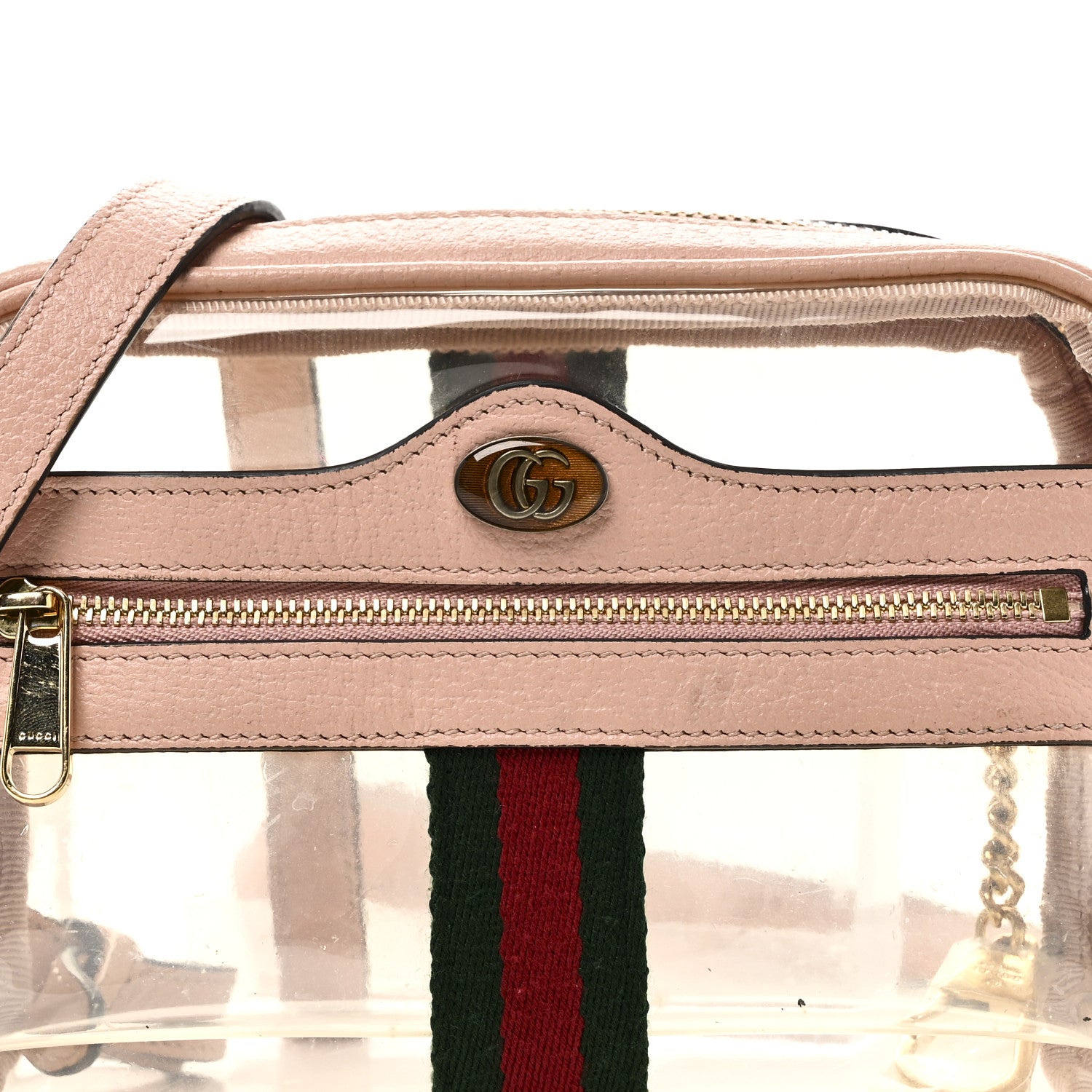 Gucci Vinyl Web Mini Ophidia Transparent Shoulder Bag Perfect Pink 8 of 11