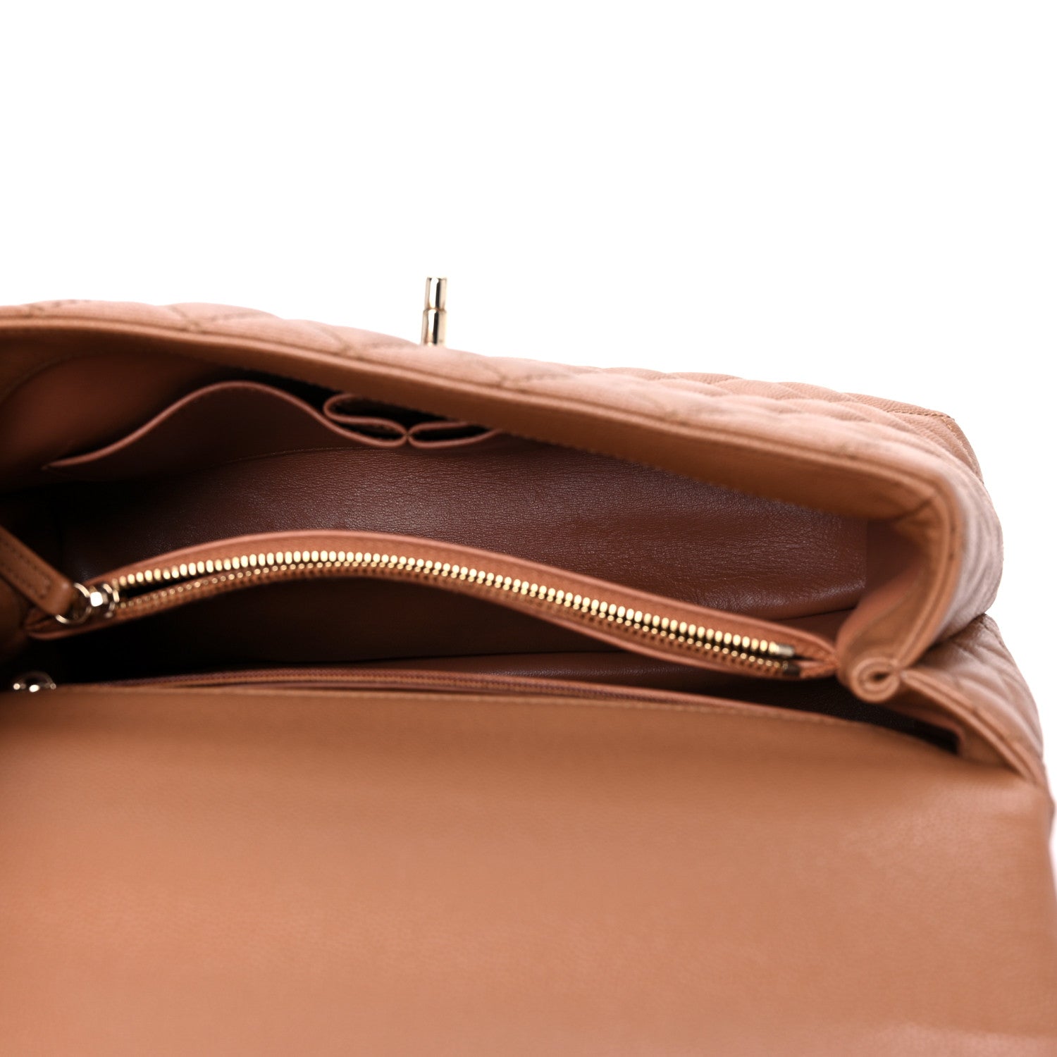 Chanel Caviar Quilted Small Coco Handle Flap Brown 5 of 12