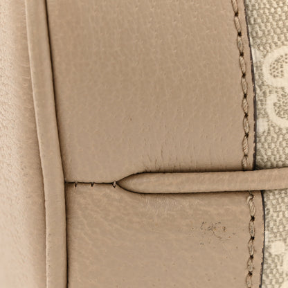 Gucci GG Supreme Monogram Textured Dollar Calfskin Web Mini Chain Drawstring Backpack Beige Mystic White Oatmeal 11 of 13