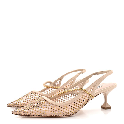 Miu Miu Crystal Mesh PVC Pumps 38.5 Beige 4 of 8