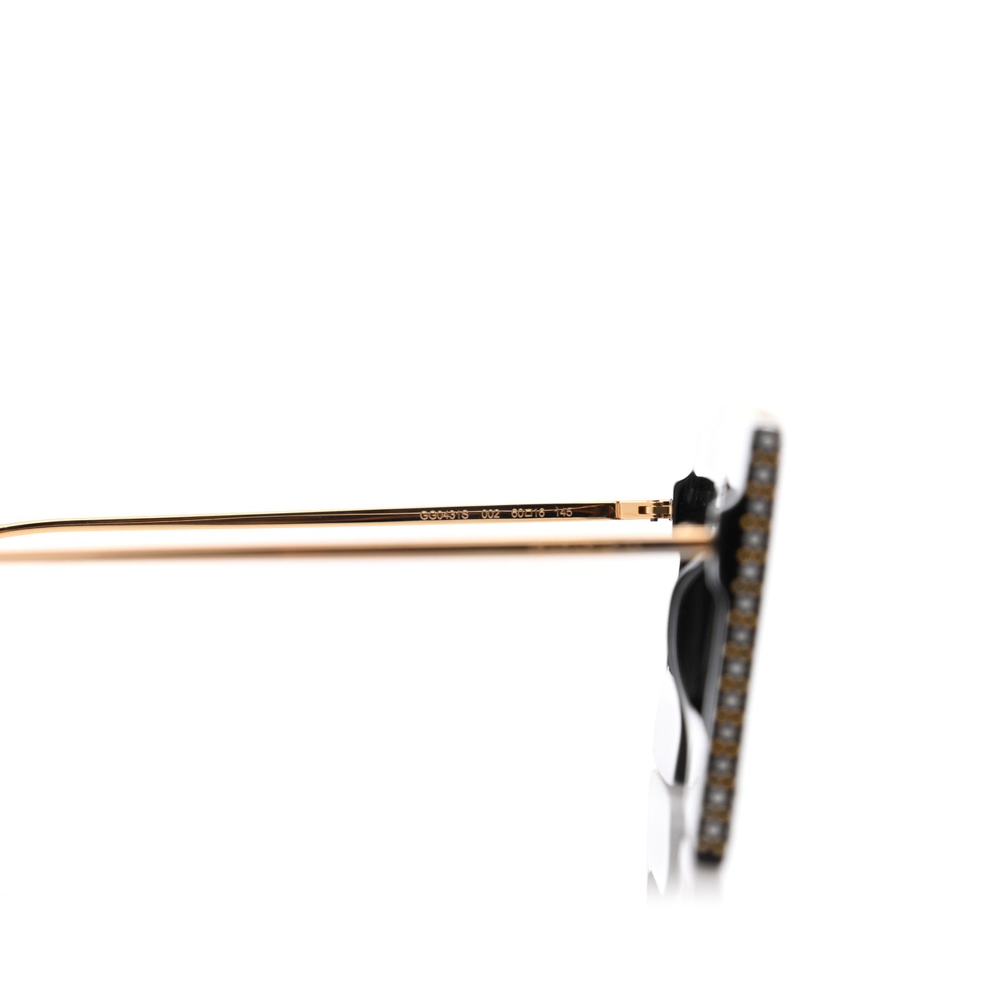 Acetate Crystal Mask-Frame Sunglasses GG0431S Black