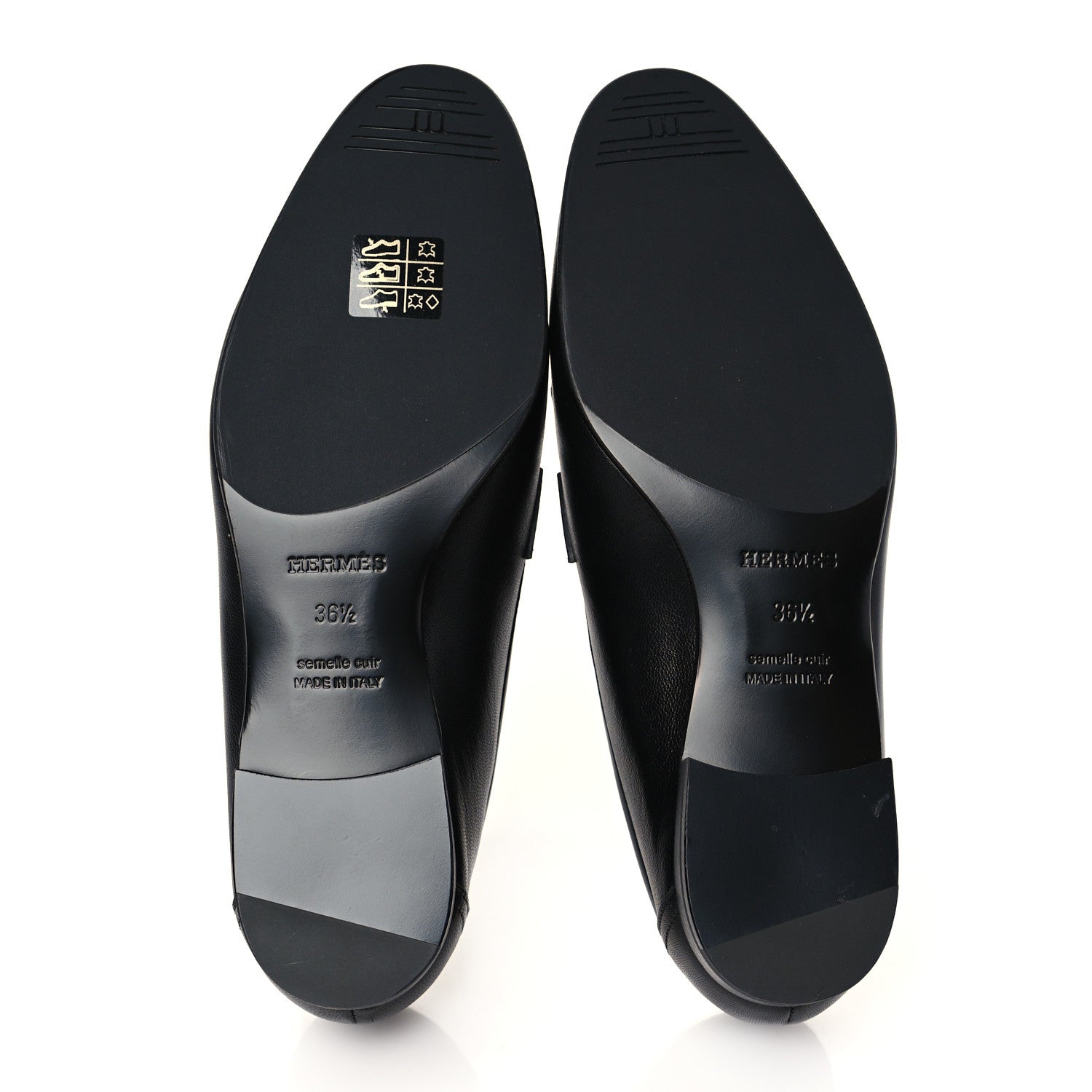 Hermes Goatskin Womens Royal Loafers 36.5 Black 5 of 9