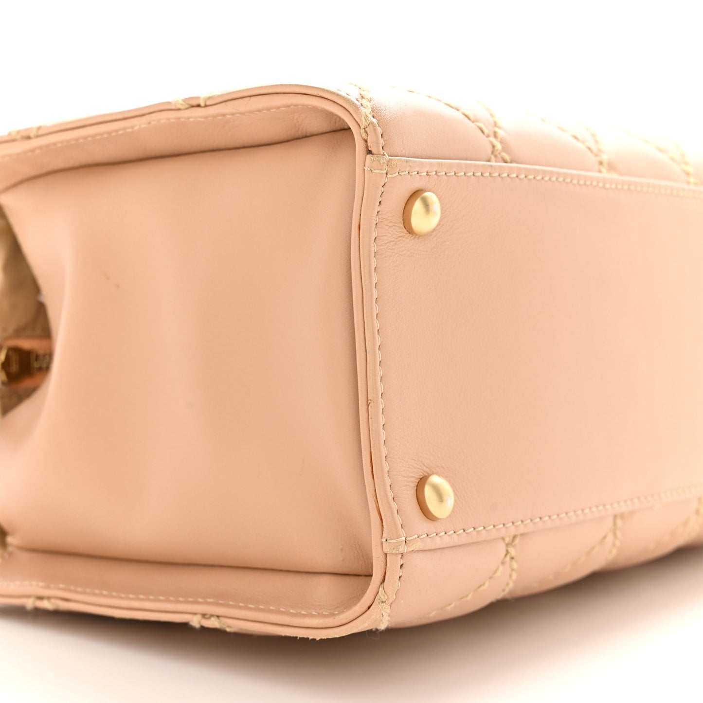 Calfskin Wild Stitch Small Tote Beige