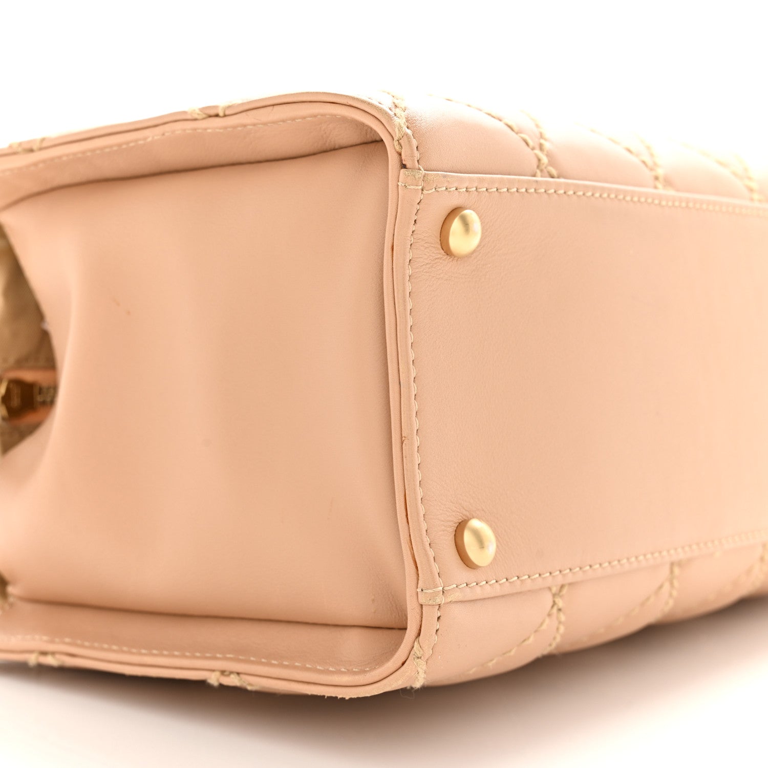 Chanel Calfskin Wild Stitch Small Tote Beige 9 of 16