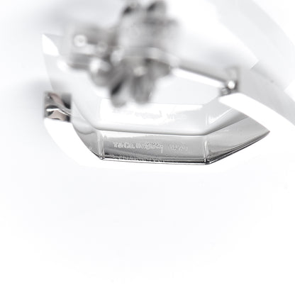 Tiffany 18K White Gold Diamond Frank Gehry Torque Hoop Earrings 4 of 7