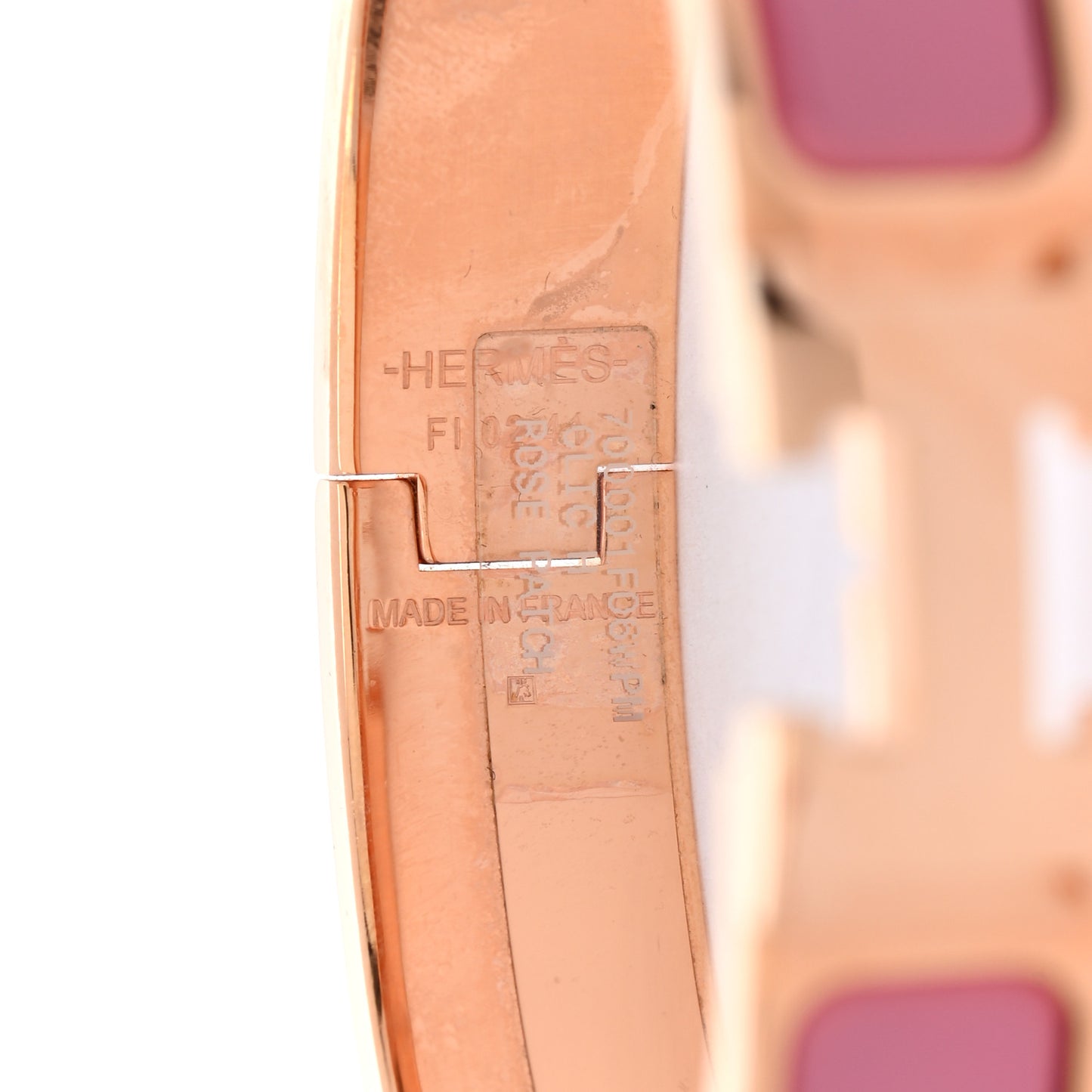 Enamel Narrow Clic Clac H Bracelet PM Rose Patch