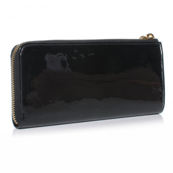 Miu Miu Patent Bow Zip Continental Wallet Black 3 of 8