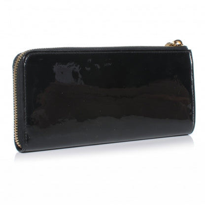 Miu Miu Patent Bow Zip Continental Wallet Black 3 of 8
