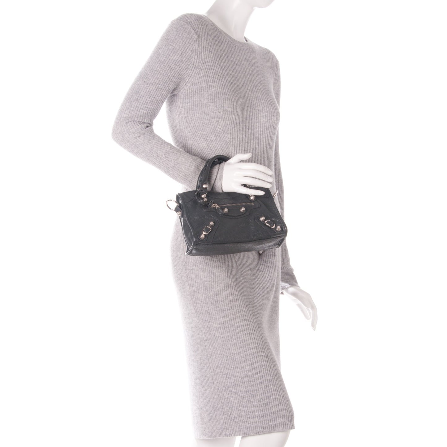 Agneau Giant 12 Silver Hardware Mini City Gris Fossile