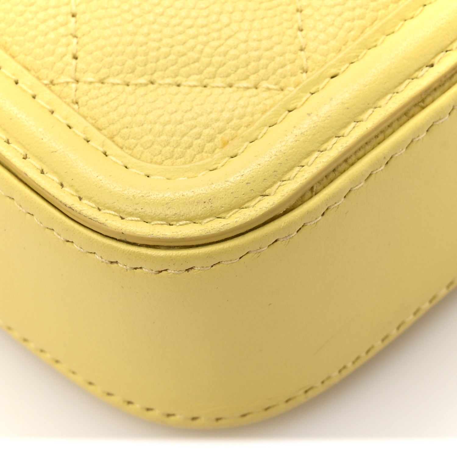 Chanel Caviar Quilted CC Filigree Clutch With Chain Yellow 17 of 17