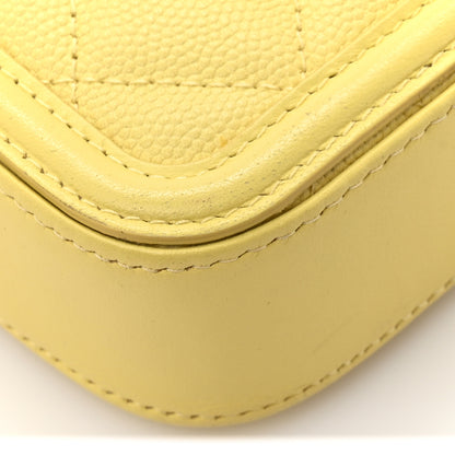 Chanel Caviar Quilted CC Filigree Clutch With Chain Yellow 17 of 17