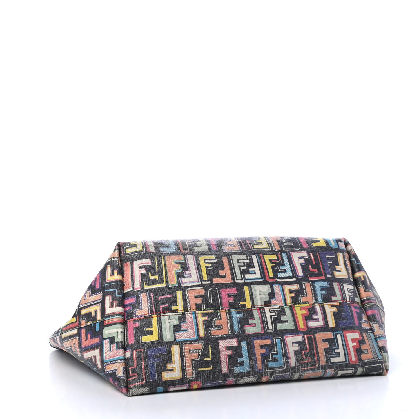 Zucca Spalmati FF Multicolor Medium Roll Tote Black Multicolor