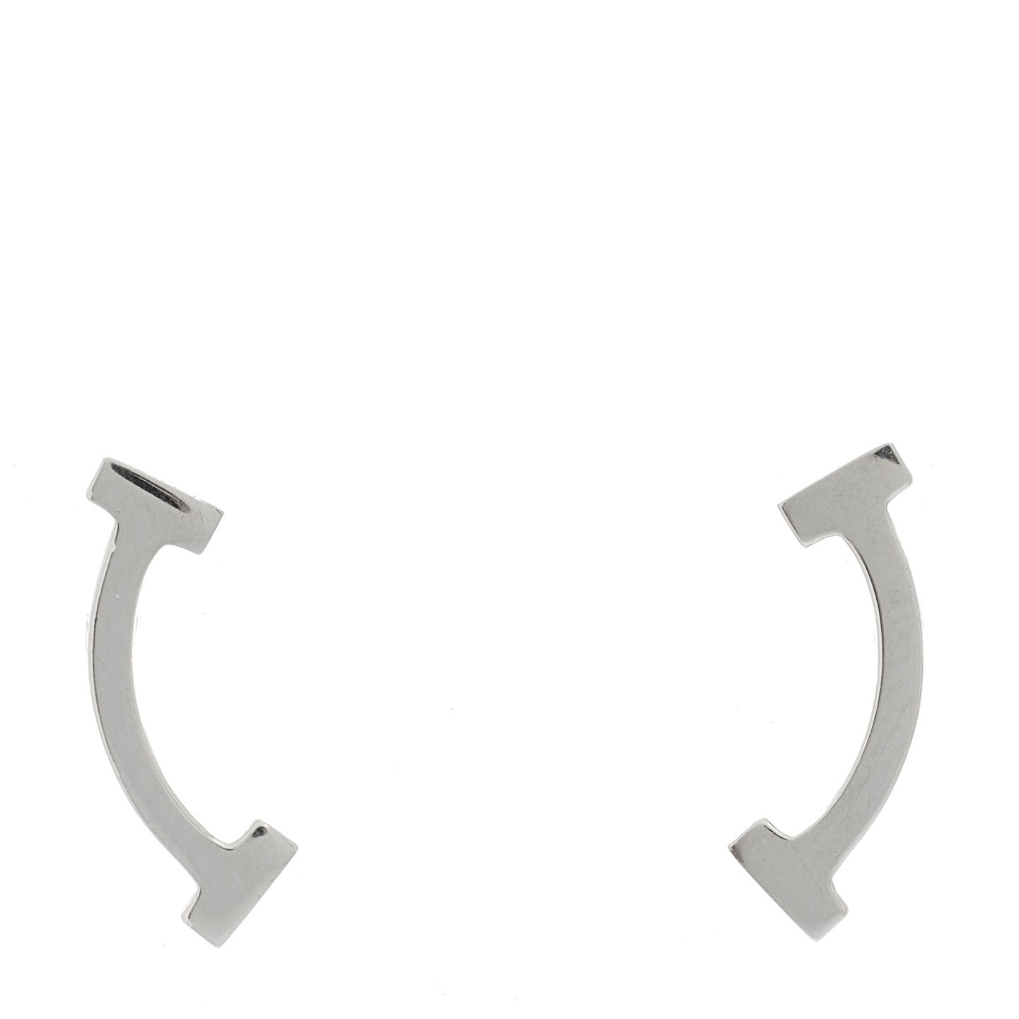 Sterling Silver T Smile Stud Earrings