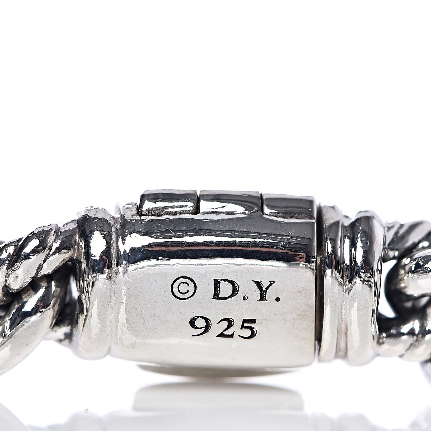 David Yurman Sterling Silver Pave Pink Sapphire 6mm Petite ID Bracelet 4 of 6