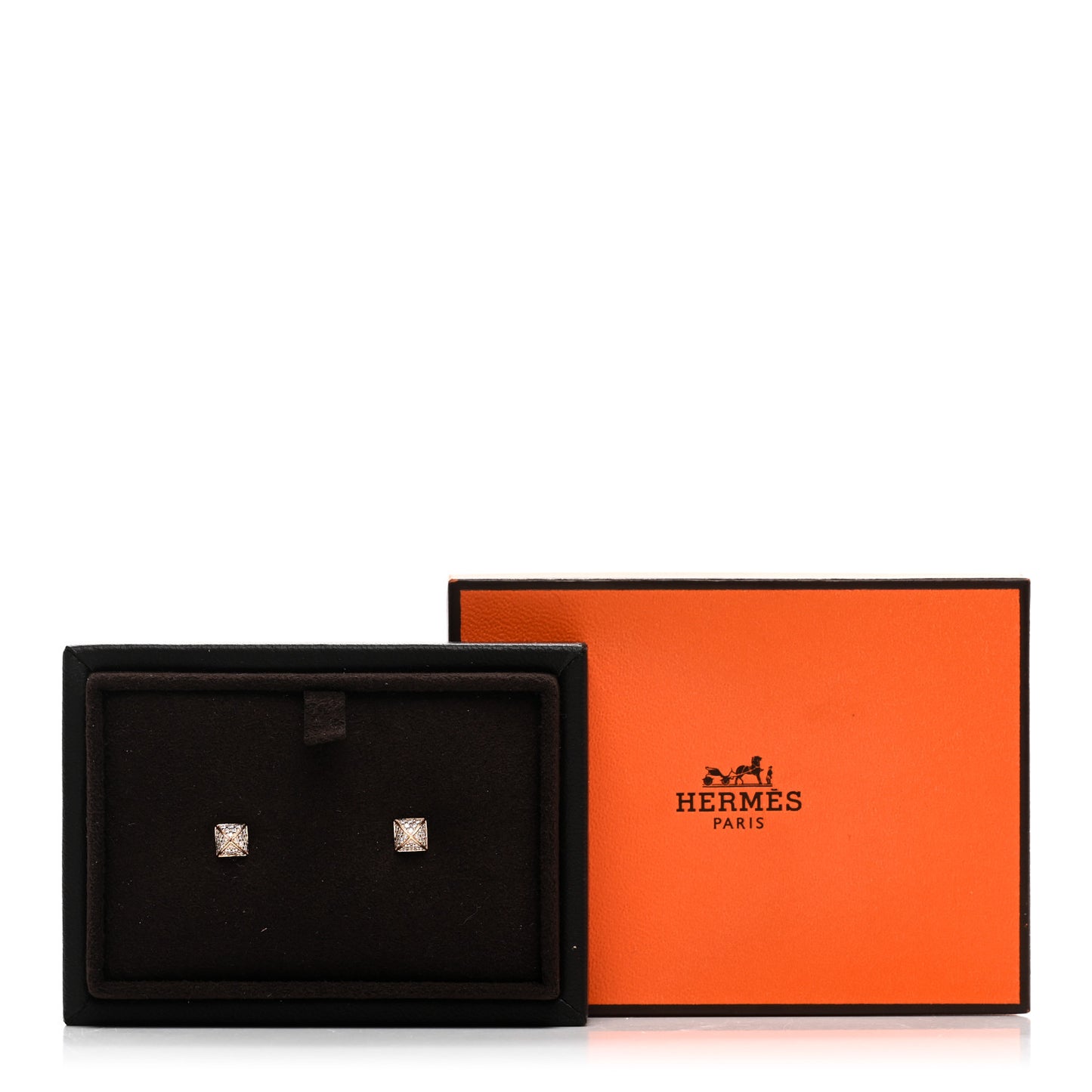 18K Rose Gold Diamond Clou d'H Stud Earrings