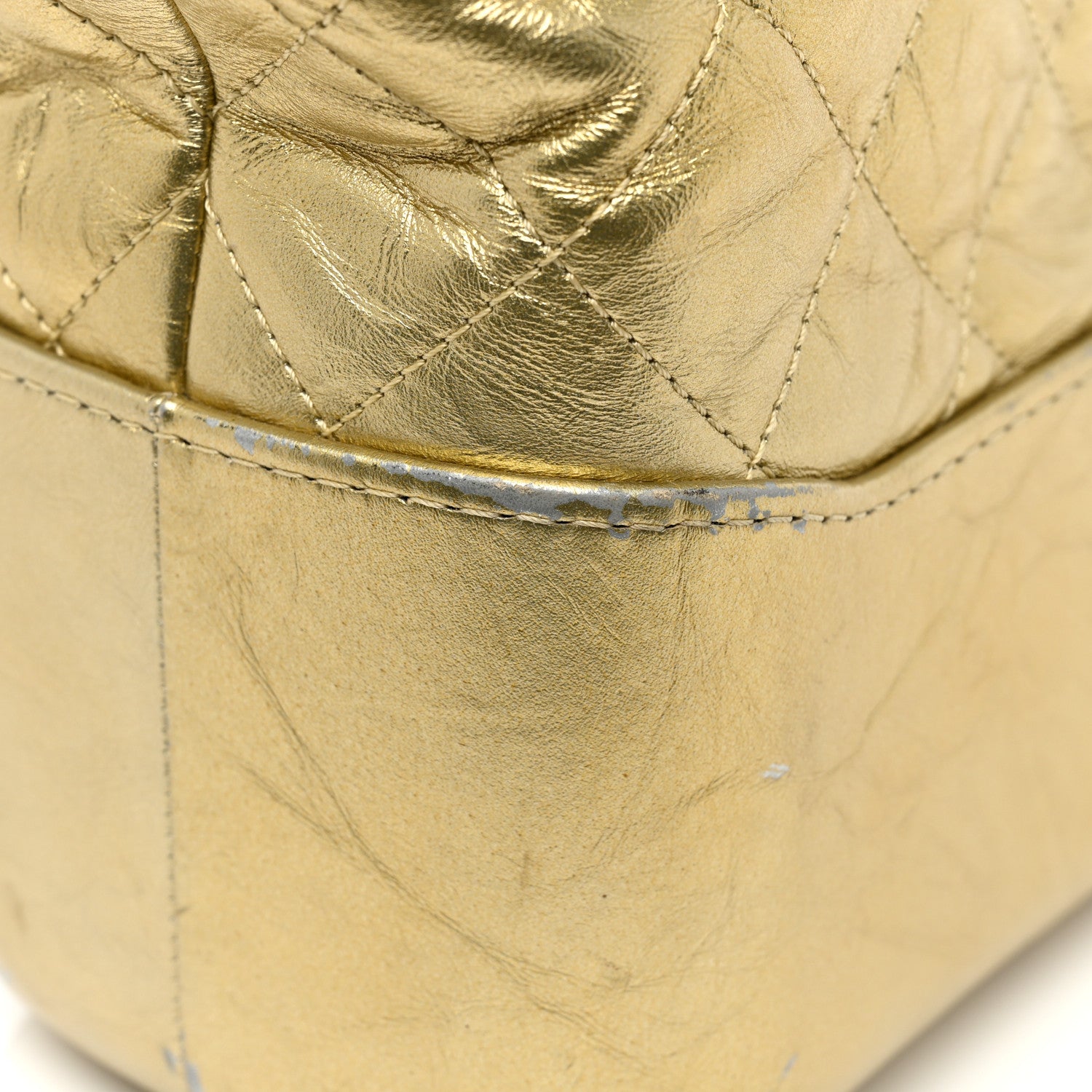 Chanel Metallic Lambskin Calfskin Quilted Medium Gabrielle Hobo Gold 17 of 20