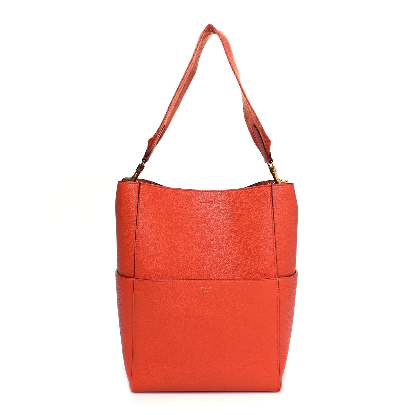 Soft Grained Calfskin Sangle Bucket Bag Cinnamon