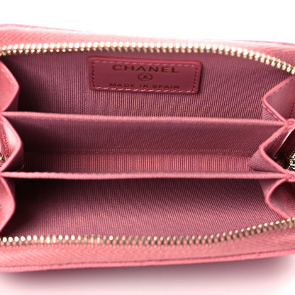 Chanel Caviar Quilted Zip Coin Purse Dark Pink 5 of 9