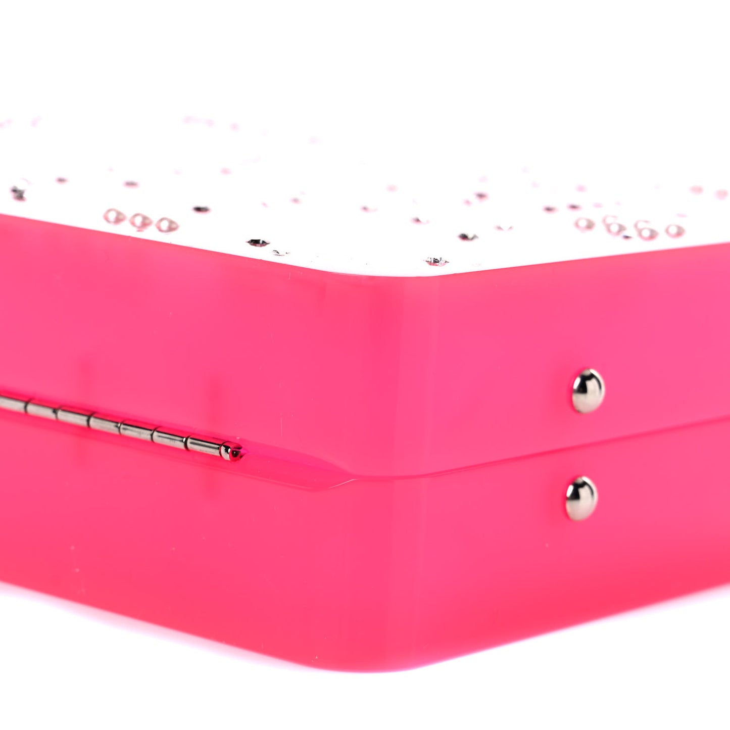 Plexiglass Strass Motherboard Minaudiere Clutch Pink