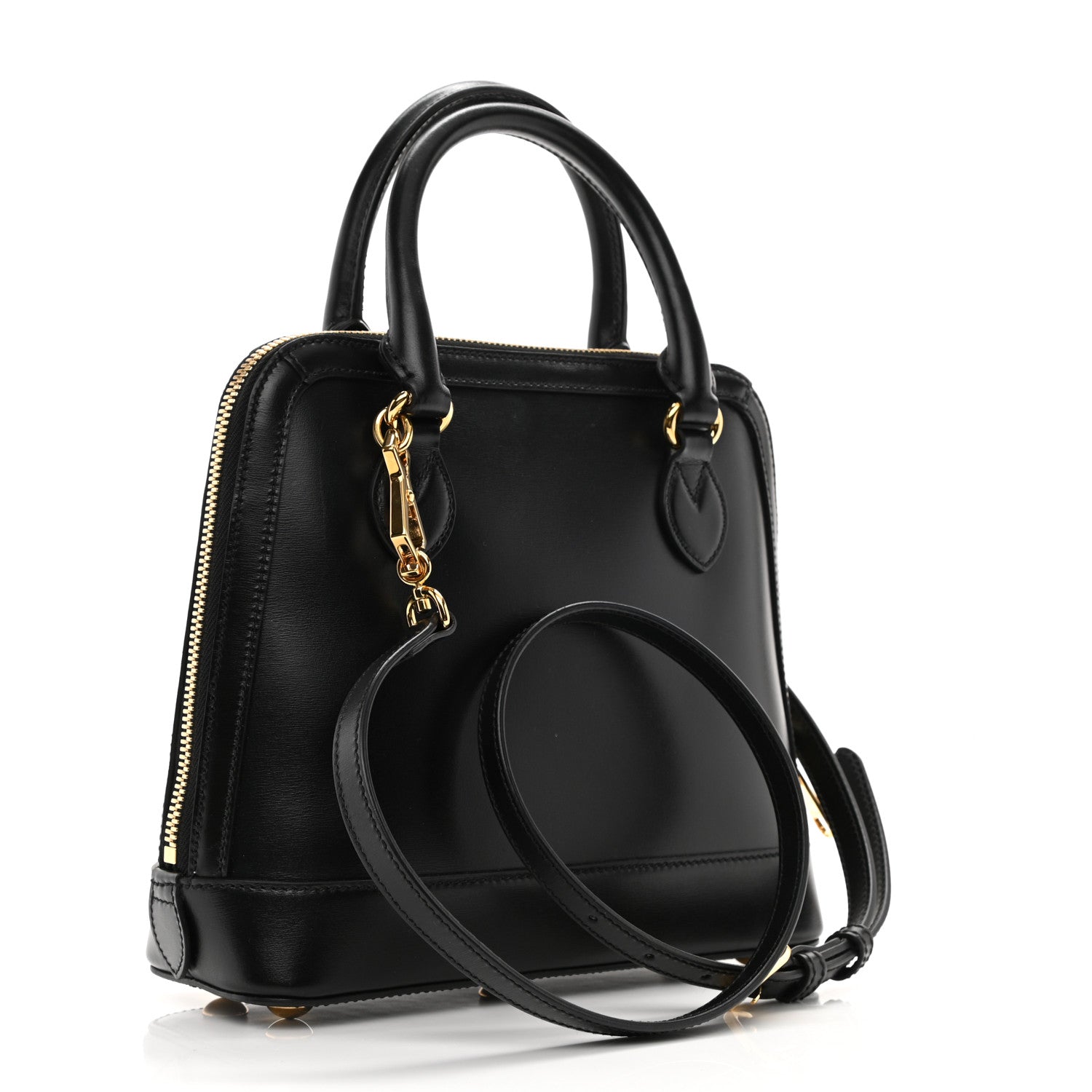 Gucci Boarded Plutone Calfskin Small Horsebit 1955 Top Handle Bag Black 3 of 13