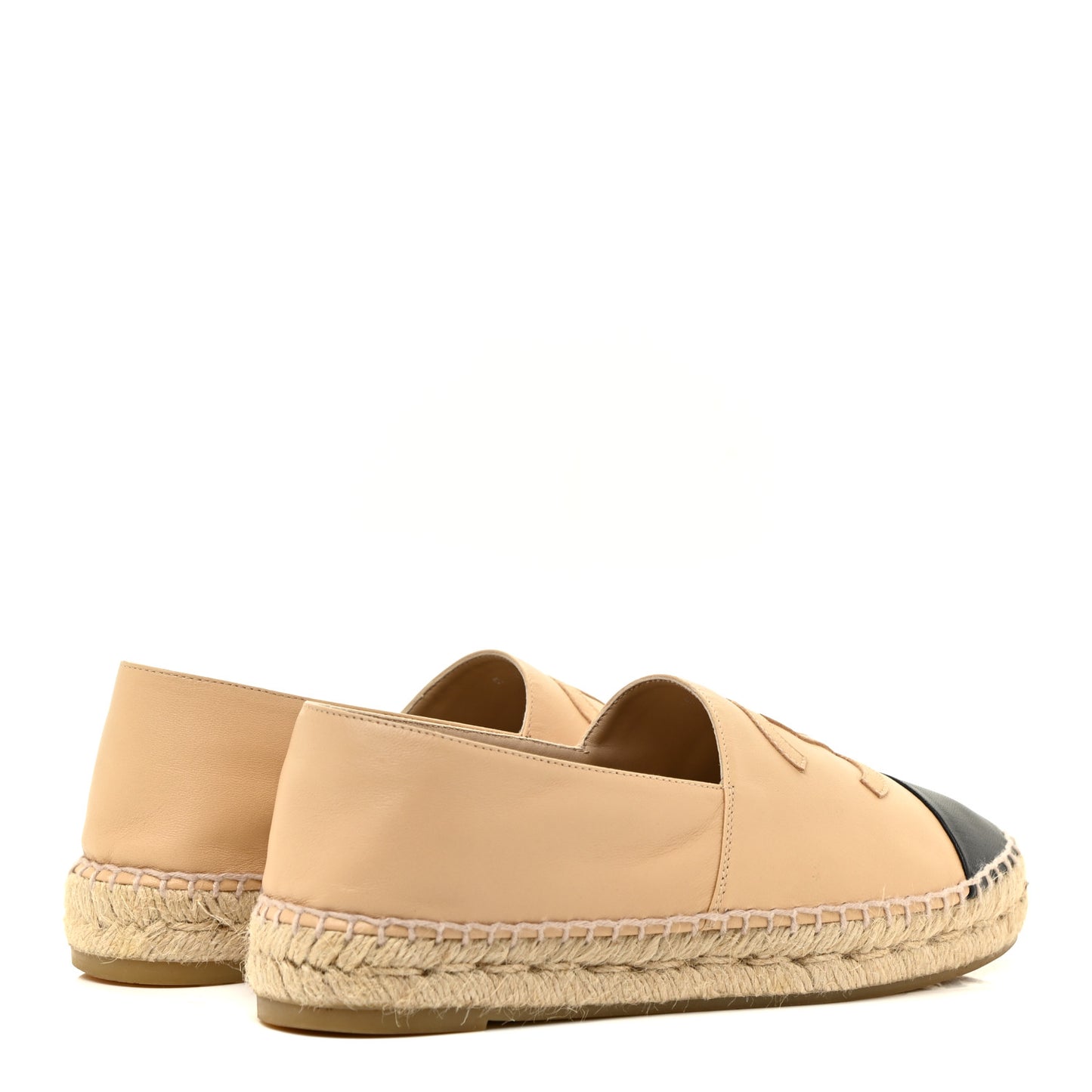 Lambskin CC Espadrilles 37 Beige Black