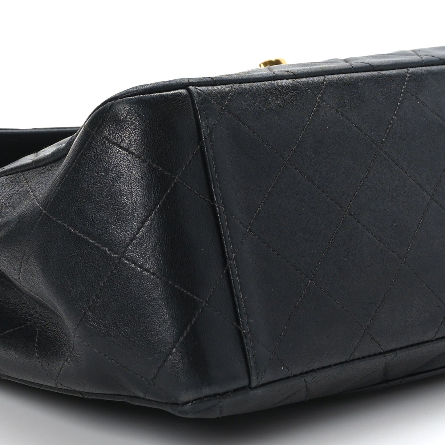 Lambskin Quilted XL Jumbo Single Flap Black