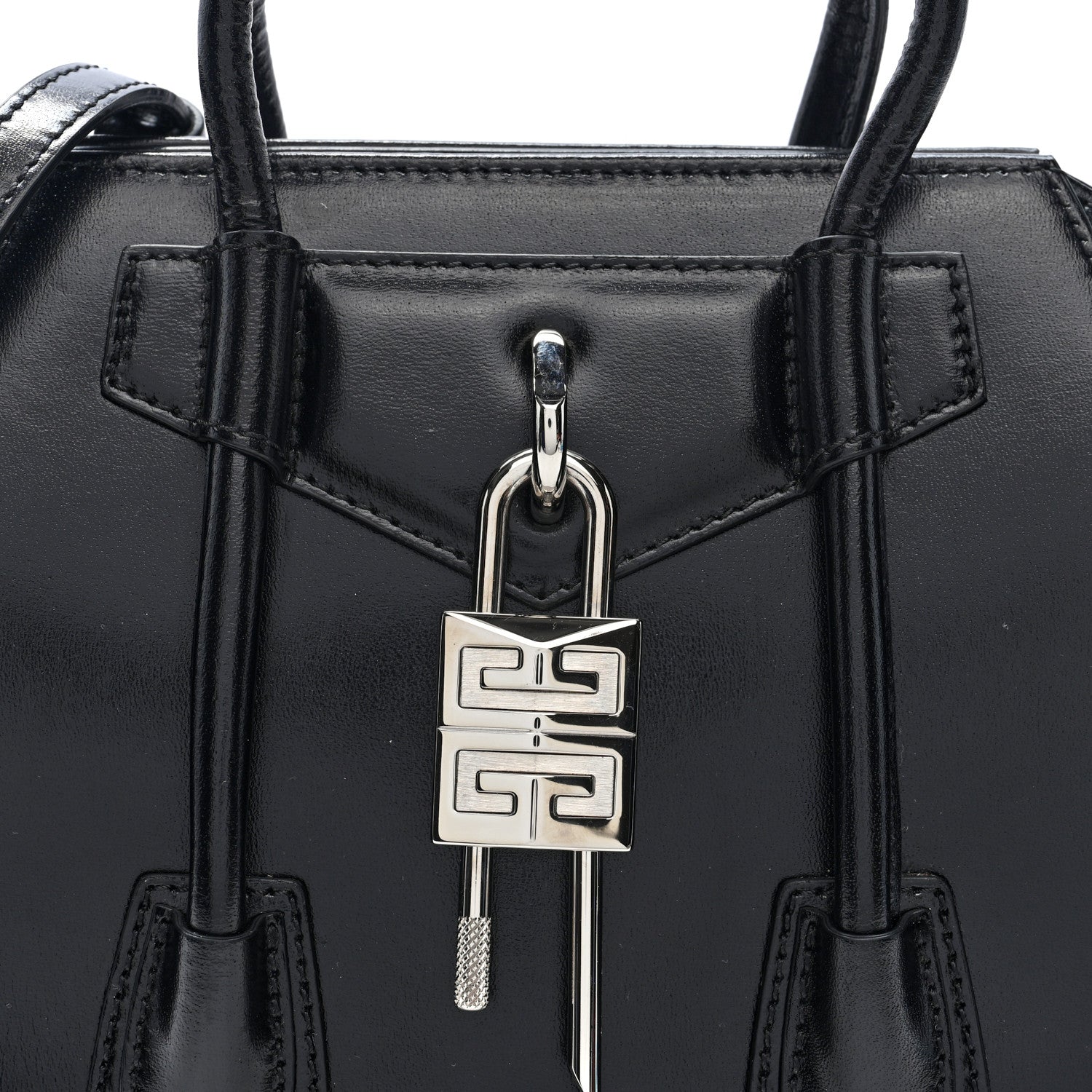 Givenchy Box Calfskin Mini Lock Antigona Shoulder Bag Black 7 of 9
