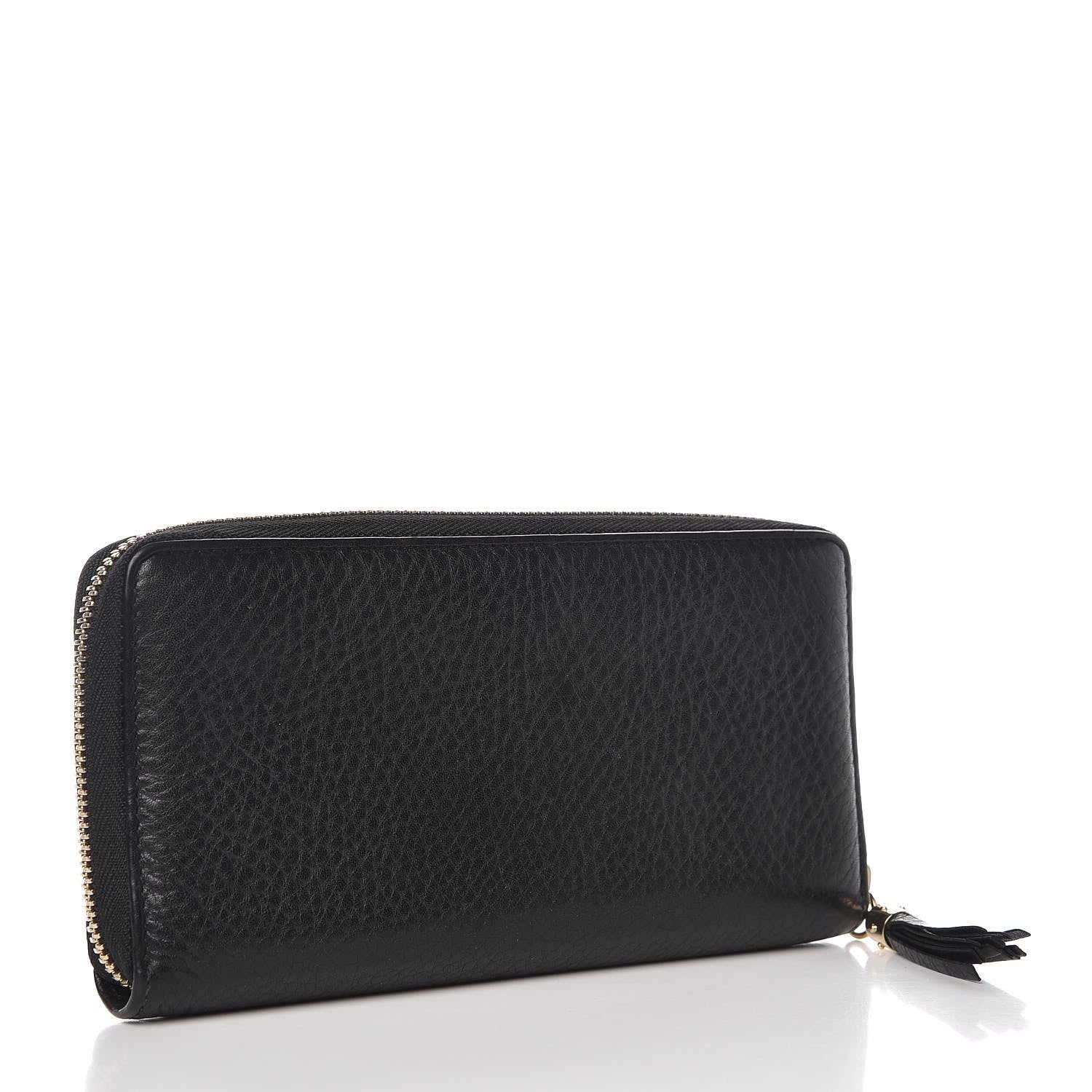 Gucci Pebbled Calfskin Soho Zip Around Wallet Black 3 of 8