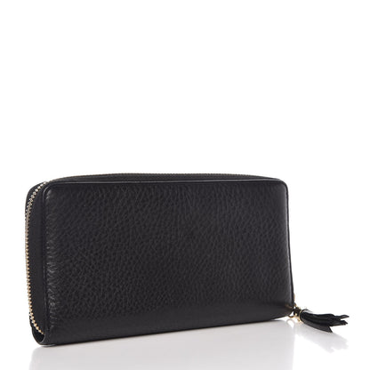 Gucci Pebbled Calfskin Soho Zip Around Wallet Black 3 of 8