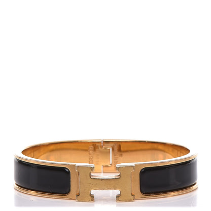 Hermes Enamel Narrow Clic Clac H Bracelet PM Black 1 of 4