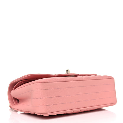 Chanel Caviar Chevron Quilted Small Double Flap Pink 4 of 10