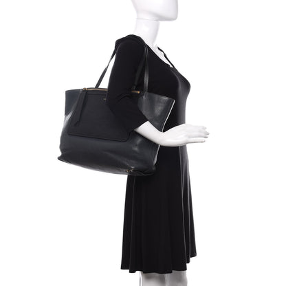 Lanvin Grained Calfskin New Easy Shopper Tote Navy Black 2 of 20