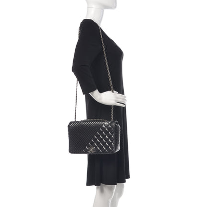Chanel Glazed Calfskin Quilted Medium Coco Boy Flap Black 3 of 14